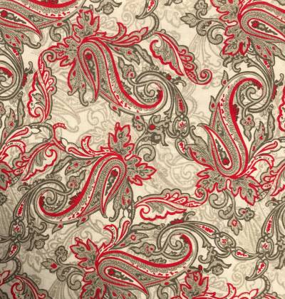 grey red paisley
