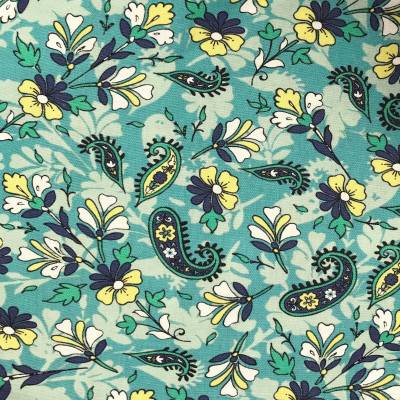 teal floral paisley