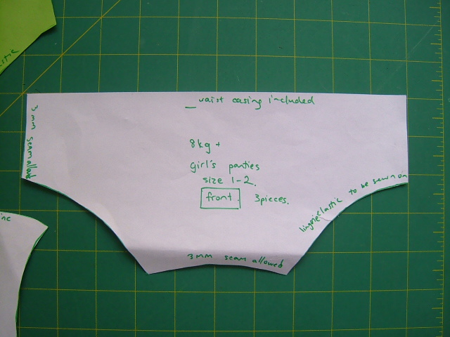 pattern for front of tiny undies